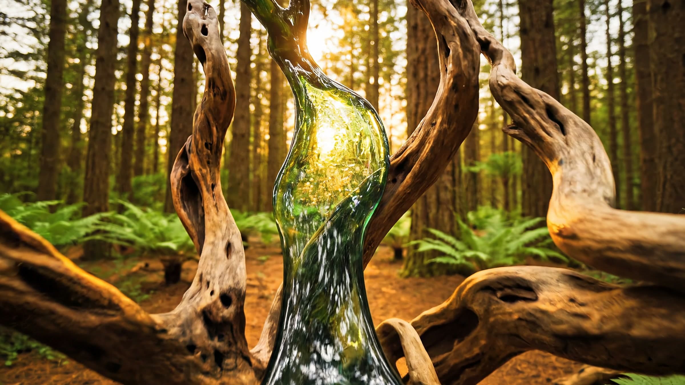 A one-of-a-kind sculptural table commissioned from storm-fallen timber